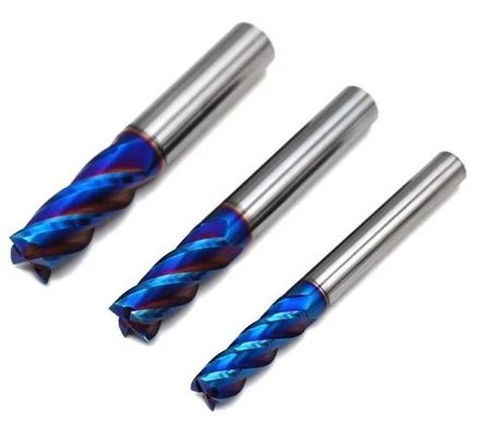 4 Flutes Tungsten Carbide Milling Cutters 50-200mm Overall Length Wear Resistance